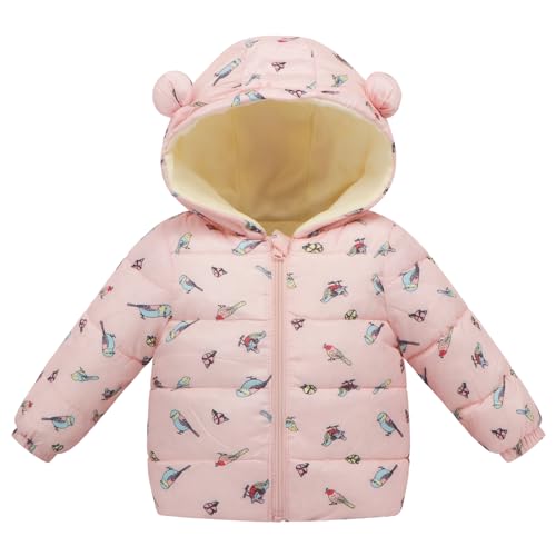 IBOBOOM Baby Winter Coat Toddler Girl Jacket Puffer Fleece Hoodie Clothes 5-6 Years Old