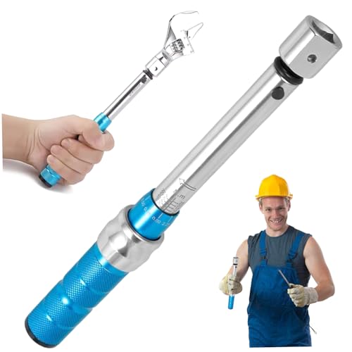 Rwigeboo Adjustable Torque Wrench Handle, 10-60 NM Steel Open End Torque Wrench Handle, Adjustable Spanner for Mini Split AC and HVAC System