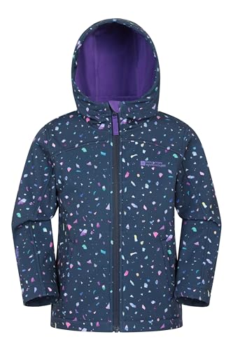 Mountain Warehouse Exodus Kids Softshell Jacket - Breathable, Water Resistant, Fleece Lined, Wind Resistant Coat, Boys & Girls - For Spring Summer & Outdoors Berry (05) Kids Size 7-8 Years