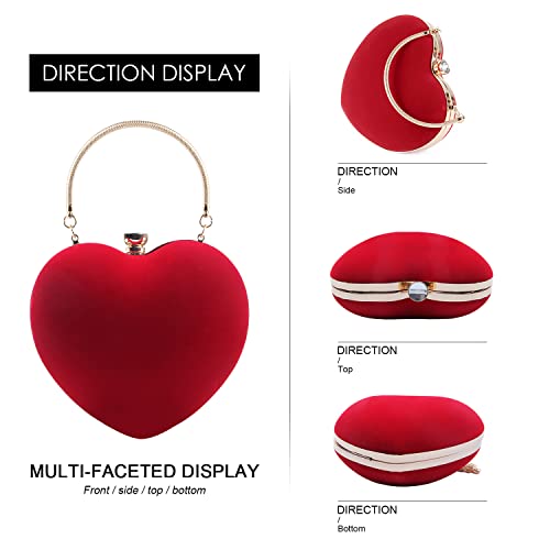 Bolso de mano pequeño en forma de corazón para fiesta miniatura 5