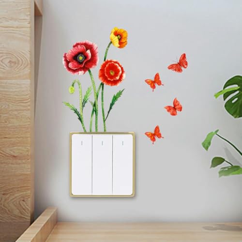 Décoration de chambre poétique avec l'autocollant fleur et papillon - 6