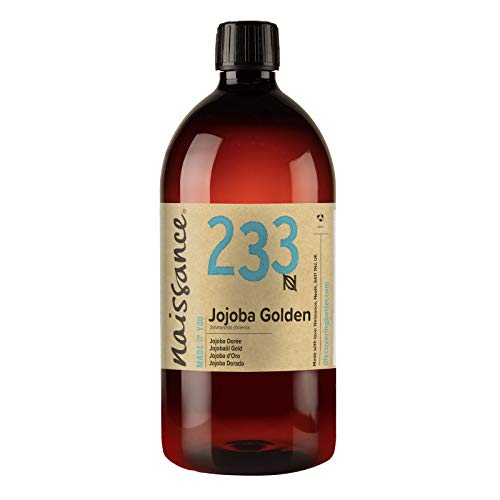 Naissance Cold Pressed Golden Jojoba Oil 32 fl oz - Pure & Natural, Unrefined, Vegan, Hexane Free, Non GMO - Ideal for Aromatherapy and as a Massage Base Oil - Moisturizes & Conditions Hair & Skin