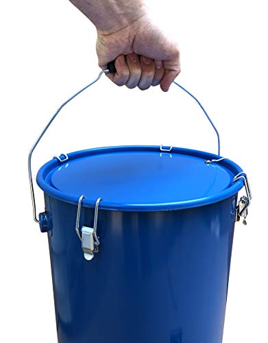 Miroil 30L 6 Gallon Oil Disposal Caddy With Lid Lock | Safe Storage & Transport Of Up To 6 Gal Of Polishing / Frying Oil | Utility Pail With Heat Shield Fitted Handle | Food Compatible Interior Coating #TOP7
