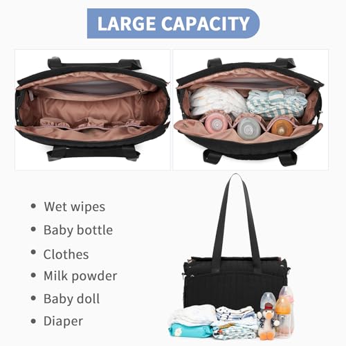 Bolso de bebé impermeable multifuncional con gran capacidad y ganchos de sujeción 5