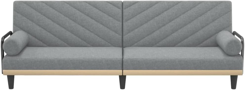 Sofa Bed Light Grey Polyester Living Room Furniture