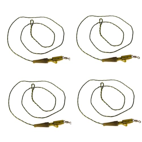 Weduspaty Carp Fishing Leaders, Carp Fishing Leaders Line 45LB Ready Tied Braided Rubber Clip Fishing Line 2 Set, Carp Fishing Line