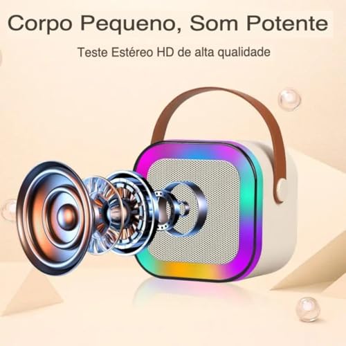 Mini Karaokê Infantil Bluetooth Caixa de Som Com Microfone Com Efeito De Vozes Divertidas Para Brinc