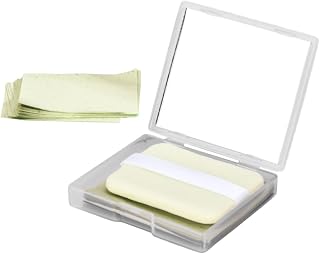 Veemoon Papel Absorbente De Aceite Facial Espejo 2 Unidades Hojas Secantes De Aceite Verde Control De Grasa Para Tipo De Portátil y Práctico Adecuado Para Diario Incluye Repuesto