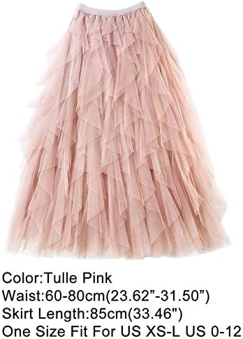 Femiserah Women's Long Rainbow A Line Tulle Tutu Skirts Tiered Skirt Petticoat - Image 4