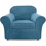 NORTHERN BROTHERS Velvet 2 Piece Chair Covers for Living Room Armchair Slipcover Chair Couch Covers...