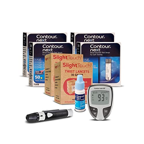 Next-Level-Med Diabetes Testing Kit - Includes 200 Strips, 200 Lancets, 1 EZ Blood Glucose Meter, 1 Lancing Device, 1 Control Solution. Blood Sugar Test Kit