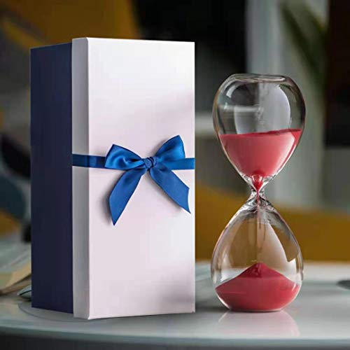 PUJIANA Sablier, Assistant de Gestion du Temps, Horloge en Verre de 30 Minutes, Horloge de Sable, Artisanat en Verre, décoration en Verre(Red)