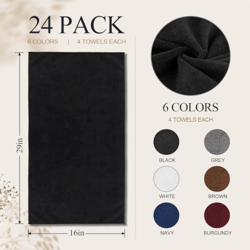 Image of UNIMADE Salon Towels 24 Pack, Microfiber Barber Towels Bulk, (16x29 inches) Hair-Drying Cloth Super Soft Hand Cloth for Gym, Bath, Spa Use and Home Beauty Care(Not Bleach Proof) - Multicolor