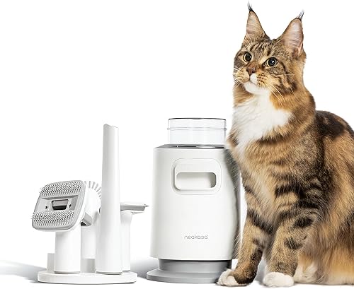 41f3DFuE5dL Neakasa P0 Lite Katzenbürste mit Staubsauger, Profi Haustierpflegeset, sehr leise, 5 bewährten zubehör, hundebürste, Tierhaarentferner, Selbstreinigende Fellbürste für kurzhaar langhaar unterwolle