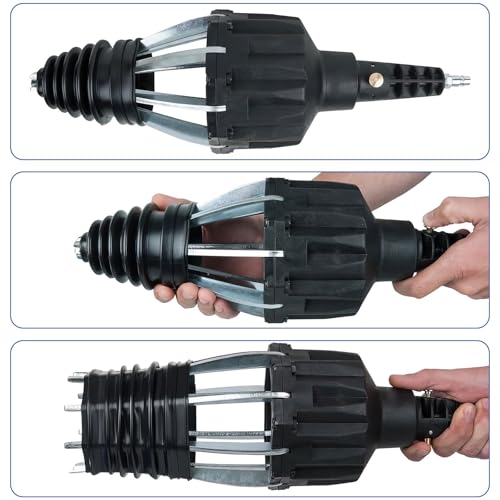 Achsmanschetten Spreizer Druckluft Achsmanschettenspreizer Manschetten Spreizer Montage Werkzeug Montagekegel 20-120 mm mit Universal Faltenbalg Achsmanschette & Klemmschelle Satz Schwarz