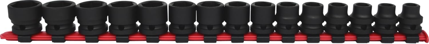 KS Tools 1/2" Sechskant-Kraft-Stecknuss-Satz, extra kurz, 15-tlg.