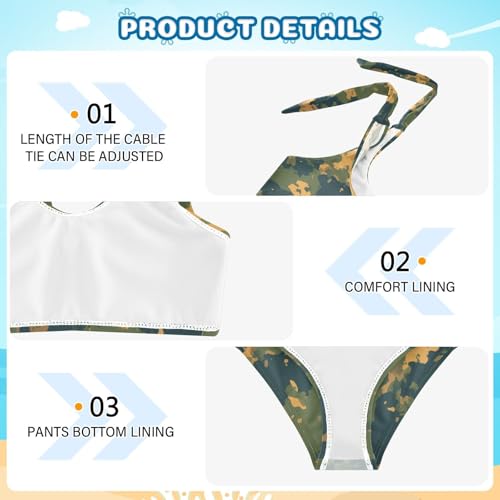 KLL Military Camo Pattern Forest Slate Girls Bikini Sets 2 Piece Cute Swimsuit Beach Swimwear Bathing Suit4
