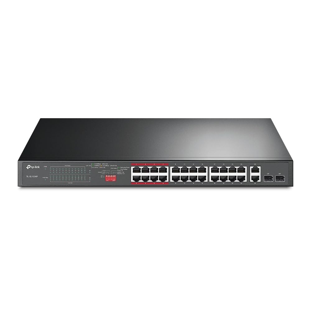 TP-Link TL-SL1226P Switch 24 Puertos Fast Ethernet + 2 Gigabit PoE+