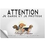 Pets-easy Stick Attention au Chien Chien Beagle Harrier Rectangulaire Multicolor Vinyle Réaliste Coloré Outdoor