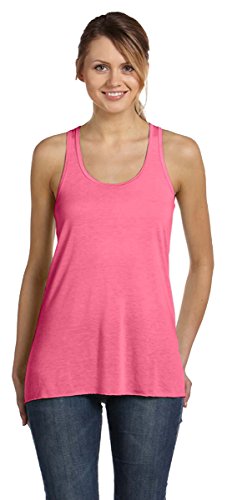 Bella + Canvas Womens 3.7 oz. Flowy Racerback Tank (B8800) -NEON PINK -XL Deal