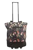 New York XPress Rolling Tote Bag/Rolling Tote with Wheels and Handle/Shopping Tote Bag（Paris Floral / Tf023）