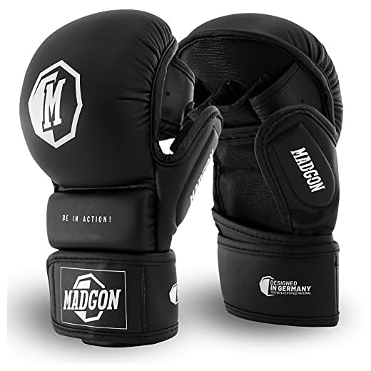 MADGON MMA Sparring Handschuhe aus bestem Material für Lange Haltbarkeit! Boxhandschuhe mit extra Dicker Polsterung für Sparring, Kampfsport, Boxen, Kickboxen, MMA - inkl Beutel!
