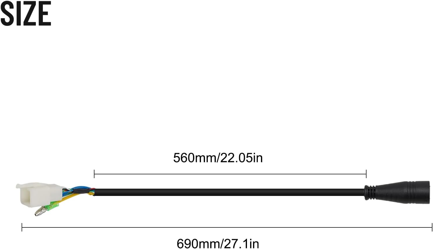 60Cm E-Bike Motor Extension Cable, 9 Pin Female Adapter Extension, Wheel Motor Extension Cable Conversion Kit For Electric Bike Female To Male Wire E-Bike Accessory