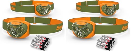 Image of Energizer LED Headlamp PRO (4-Pack), IPX4 Water Resistant Headlamps, High-Performance Head Light for Outdoors, Camping, Running, Storm, Survival LED Light for Emergencies (Batteries Included)
