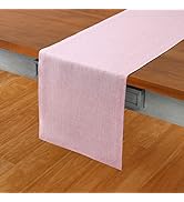 Solino Home Linen Table Runner 72 inches Long – 100% Pure Linen Bubblegum Pink Table Runner 14 x ...