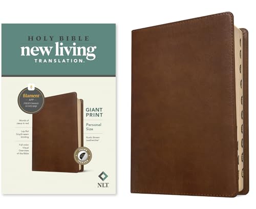 Image of NLT Personal Size Giant Print Bible, Filament Enabled (LeatherLike, Rustic Brown, Indexed, Red Letter): Includes Free Access to the Filament Bible App ... Notes, Devotionals, Worship Music, and Video