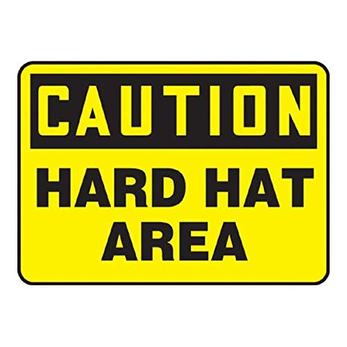 Panneau de chantier Caution Hard Hat Area en aluminium durable Accuform