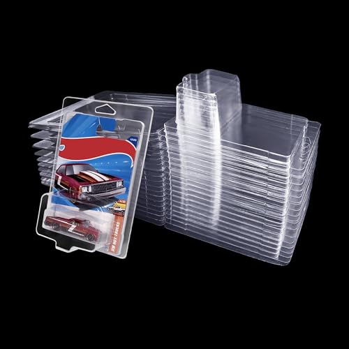 25-Pack Protector case for Hot Wheels -Clamshell Plastic Display Cases for 1:64 Scale Models Crystal Clear UV-Resistant Dust-Proof & Scratch-Resistant Plastic Storage Case with Secure Seal