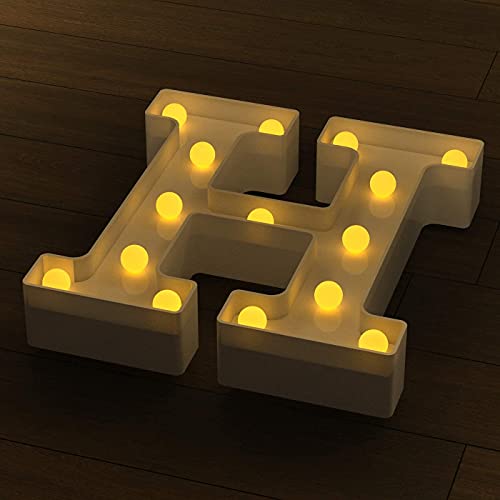 Image of Beeban Marquee H Alphabet Shaped LED Light Lamp for Decoration Decore Walls Hanging Birthday Party Wedding (H)