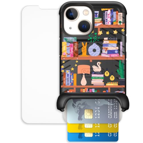 Scooch for iPhone 13 Mini Wallet Case Card Holder, Wingmate, Little Library