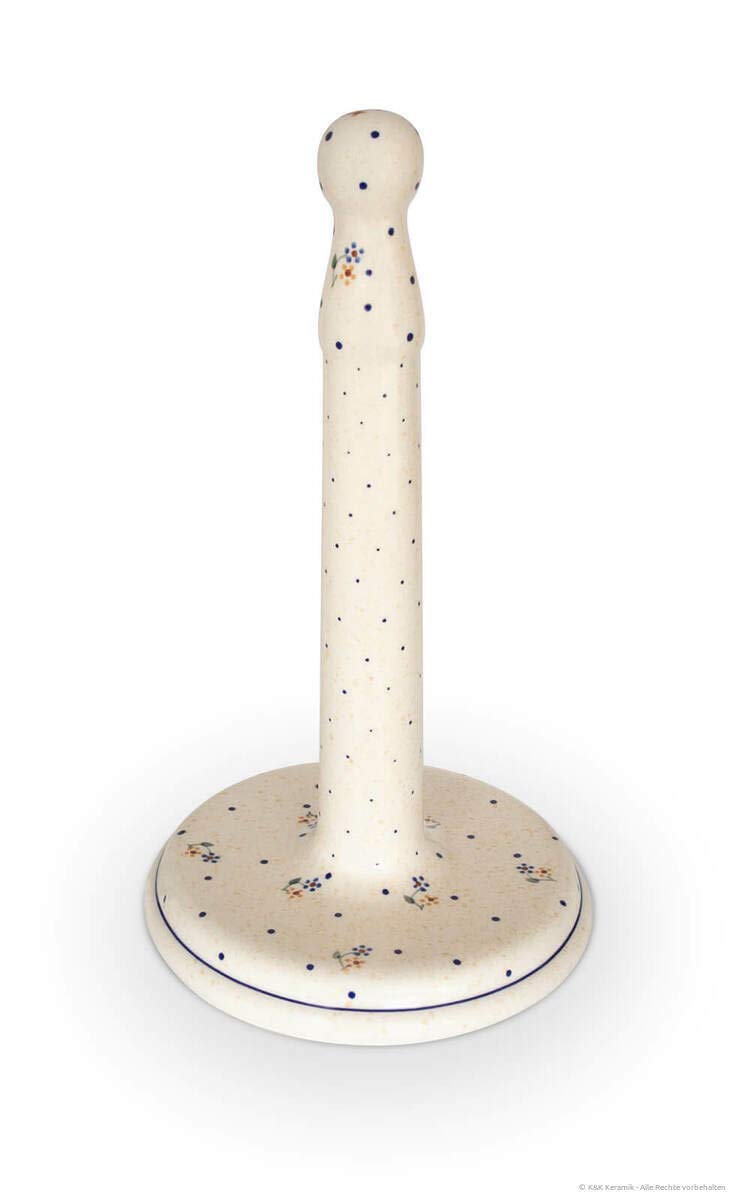 Bunzlauer Keramik 111 - Soporte para rollos de cocina (diámetro de 20 cm, altura = 33 cm), diseño de flores