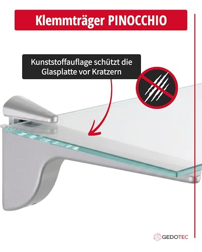Soporte de estante de vidrio Gedotec para organizar salones modernos, 2 piezas 6