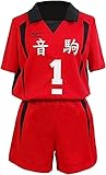 Nekoma High School Kozume Kenma Kuroo Tetsurou Cosplay Costume Volleyball Uniform Jersey Red (Color : Kuroo Tetsurou, Size : XL)