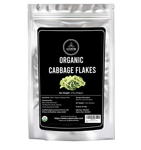 Naturevibe Botanicals Organic Cabbage Flakes, 1lb | Dried Cabbage | Add to Soup and Salads