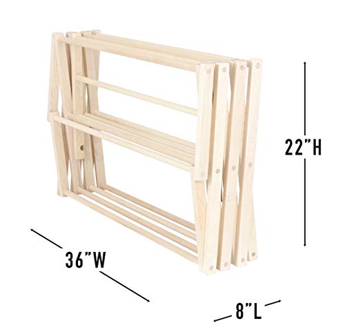 Pennsylvania Woodworks Clothes Drying Rack: Solid Maple Hard Wood Laundry Rack For Shirts, Jeans, Kids' Clothing & More, Heavy Duty Folding Drying Rack, Made In Usa, No Assembly Needed, Large #TOP5