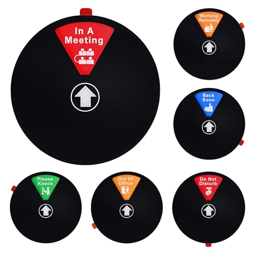 ikosy Office Door Sign- Do Not Disturb,Out of Office,Please Knock,In a Meeting,Working Remotely,Back Soon,6 Inch Magnetic & Adhesive Privacy Sign Indicator for Conference(Black)