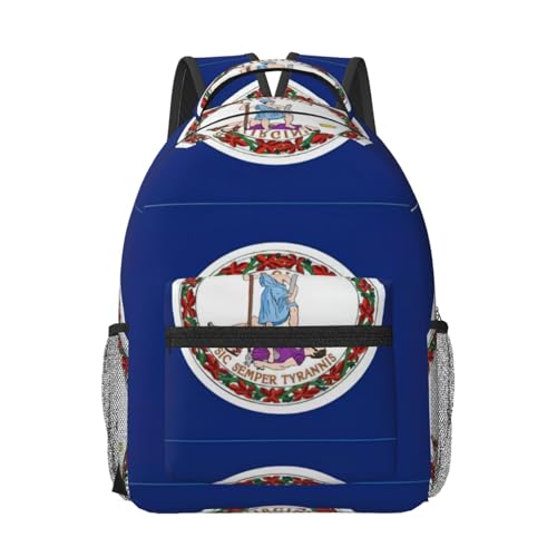 Sac à dos ordinateur portable avec drapeau de Virginie noir taille unique pour soute et cabine