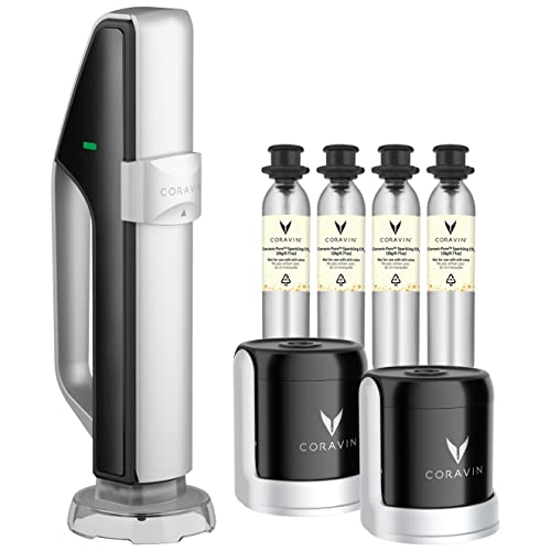 Coravin Sparkling Wine Preservation System - Includes 4 CO2 Gas Capsules and 2 Coravin Sparkling Stoppers Cover