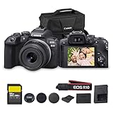 Canon EOS R10 Mirrorless Camera Kit with RF-S 18-45mm Lens | 24.2MP APS-C, 4K Video, Dual Pixel AF, 15fps Burst, Perfect for Beginner Photographers & Vloggers (5331C009) + 64GB Card + Shoulder Bag