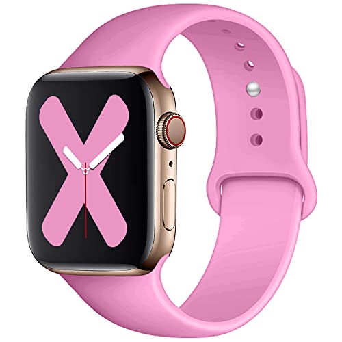 Saucyi Compatible with Apple Watch Band 41mm 40mm 38mm 49mm 45mm 44mm 42mm Soft Silicone Sport Band Replacement Strap with Classic Clasp for iWatch Series 8 7 6 5 4 3 2 1 SE