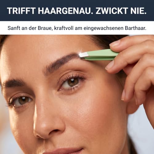KLINGENHELD® Haargenaue Pinzette - greift jedes Haar beim 1. Versuch ohne durchrutschen - Pinzette Augenbrauen Zupfen handgeschliffen… – Ansicht 6