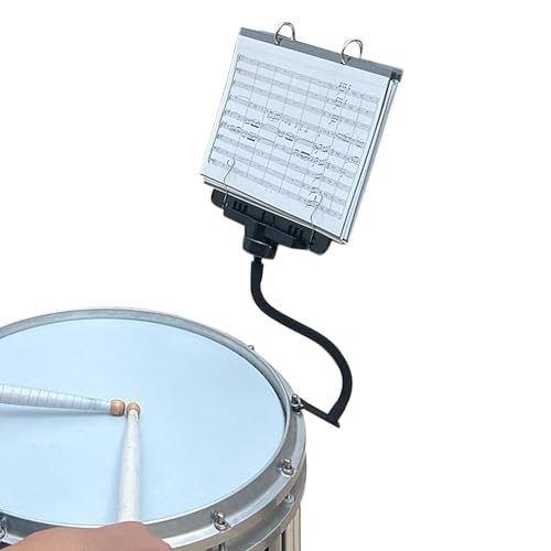 MusBoard Snare Lyre SB10, Adjustable Marching Band Lyre for Snare & Bass Drum with Flip Folder, Includes 10 Refill Sleeves