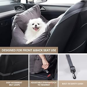 NexHome-Dog-Car-Seat-Dog-Beds-for-Small-Dogs-Waterproof-Dog-Booster-Seat-for-Car-with-Storage-Pockets-Clip-On-Safety-Leash-Pet-Car-Seat-Puppy-Travel-Carrier-Bed-Up-to-25lbsGray - Cucciolini Doodles   NexHome-Dog-Car-Seat-Dog-Beds-for-Small-Dogs-Waterproof-Dog-Booster-Seat-for-Car-with-Storage-Pockets-Clip-On-Safety-Leash-Pet-Car-Seat-Puppy-Travel-Carrier-Bed-Up-to-25lbsGray