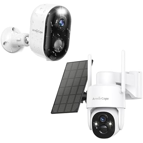 Armorcope Battery Camera and Solar Camera,Security Cameras Wireless Outdoor,Color Night Vision, AI Motion Detection Spotlight Siren, IP66 Weatherproof, 2-Way Talk, SD/Cloud Storage Cover