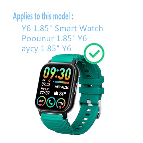 Aemus 20231006005 Screen Protector Compatible For Weurghy Y6 Smart Watch 1.85 Inch (6 Pack) Full Coverage Clear Tpu thumb #3