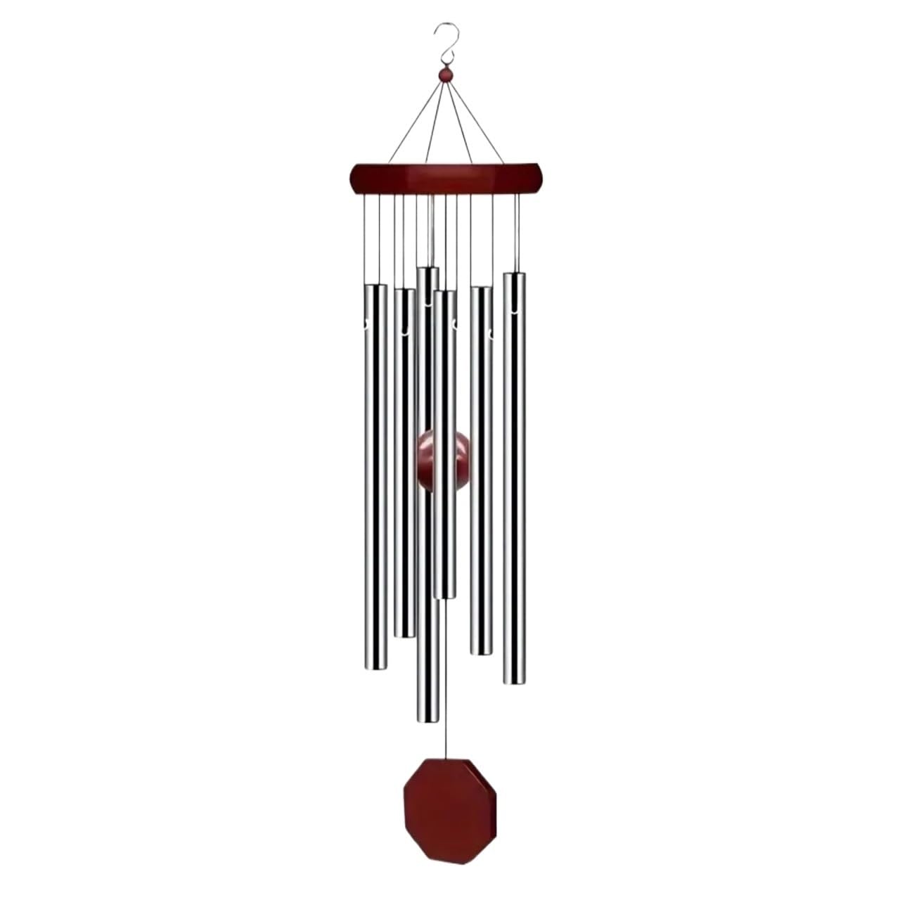 Wind Chime Metal Wind Chimes: 6 Tubes Aluminum, Wooden Hanging Ornament, Perfect For Your Garden